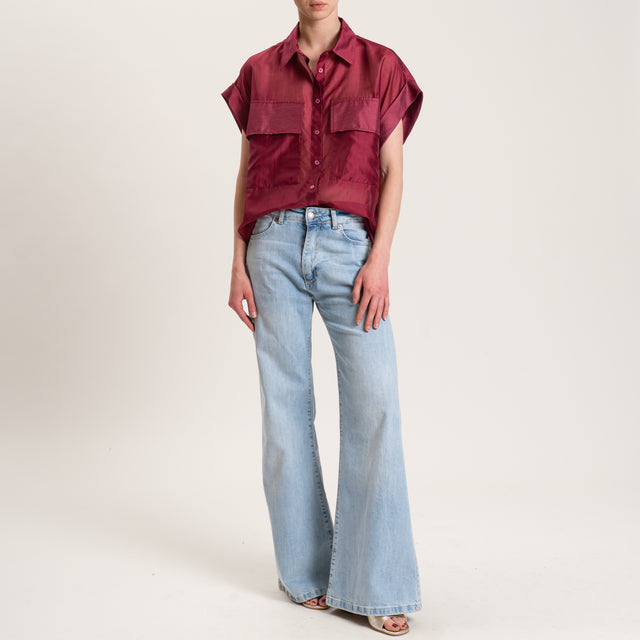 Dixie-Camicia mussola lyocell con tasche - Bordeaux