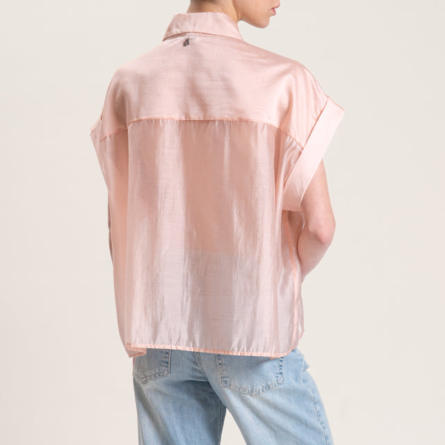 Dixie-Camicia mussola lyocell con tasche - cipria