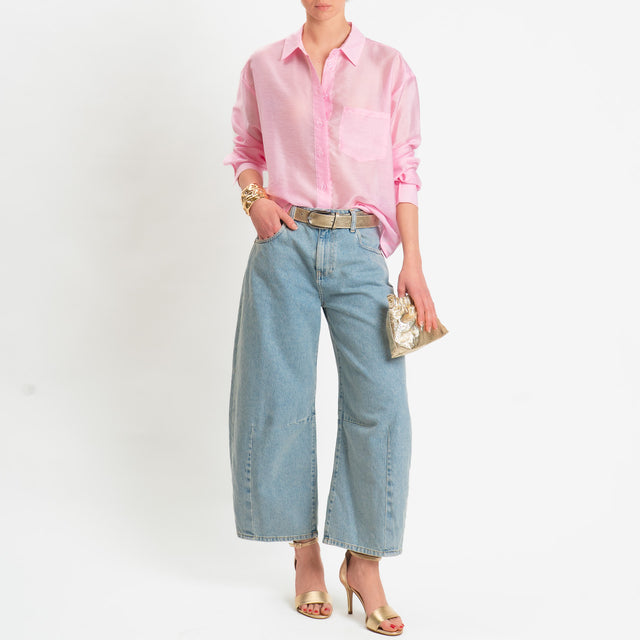 Dixie-Camicia cut out dietro in organza lyocello - rosa