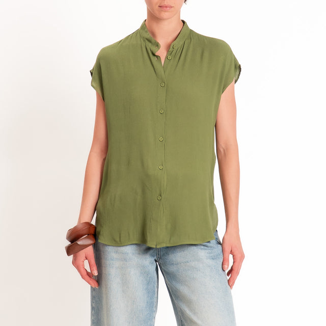 Dixie-Camicia smanicata collo coreana - militare