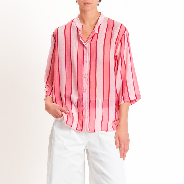 Dixie-Camicia mussola a righe - fragola/bubble
