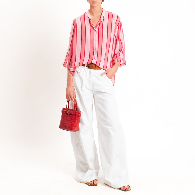 Dixie-Camicia mussola a righe - fragola/bubble