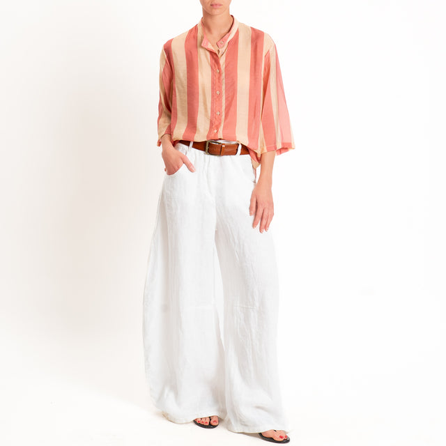 Dixie-Camicia a righe collo coreana - beige/pink