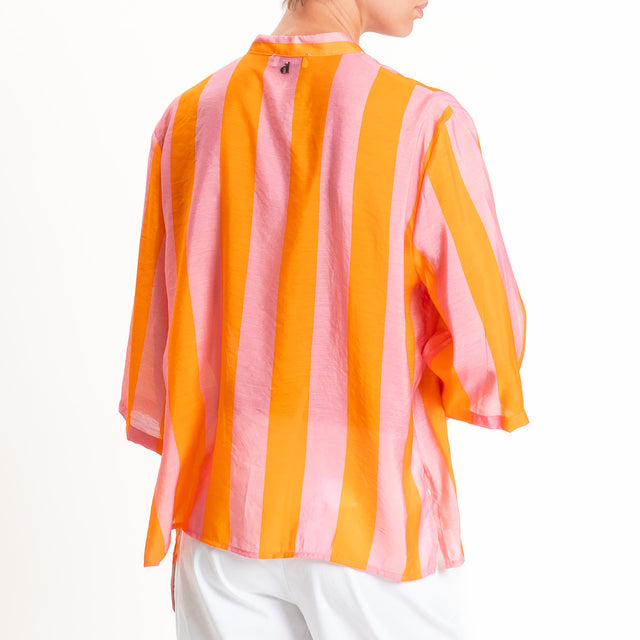Dixie-Camicia a righe collo coreana - rosa/arancio