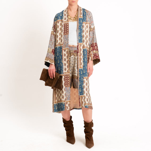 Dixie-Short sfantasia cashmere - sand/india/avio