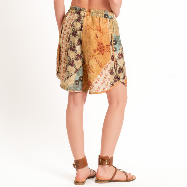 Dixie-Shorts fantasia elastico in vita - beige/salvia/coccio