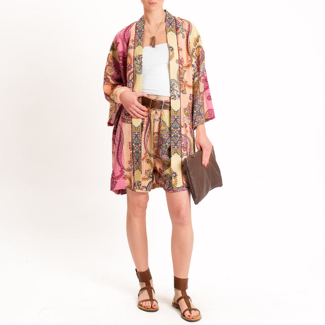 Dixie-Shorts fantasia elastico in vita - bubble/peach/yellow