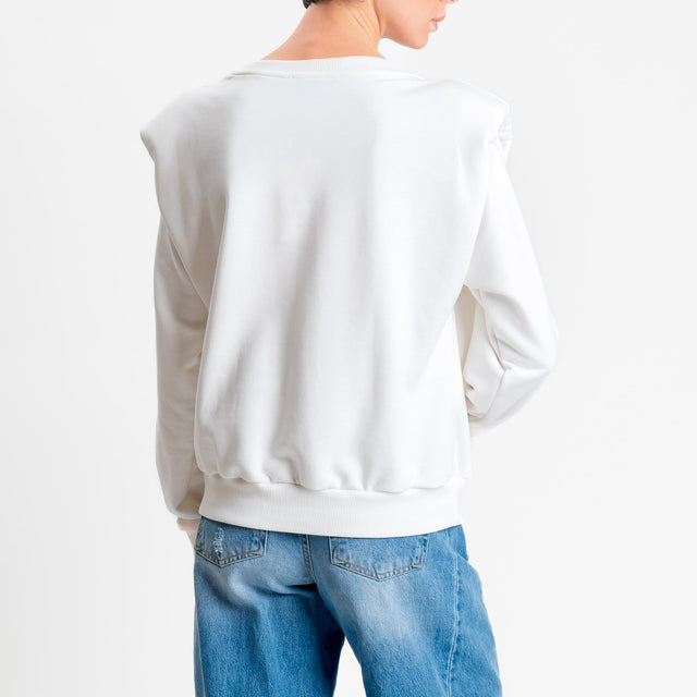 Dixie-Felpa con spalline - panna