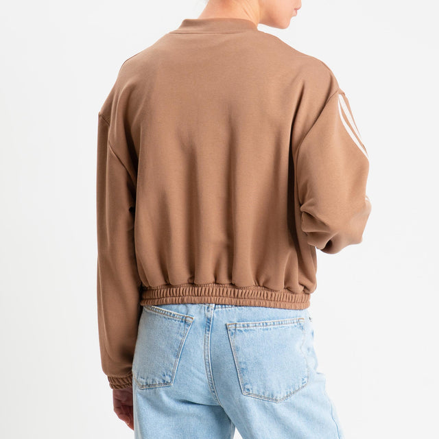 Dixie-Bomber mandarin in felpa bande laterali - cammello