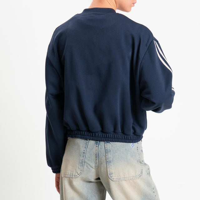 Dixie-Bomber mandarin in felpa bande laterali - blu