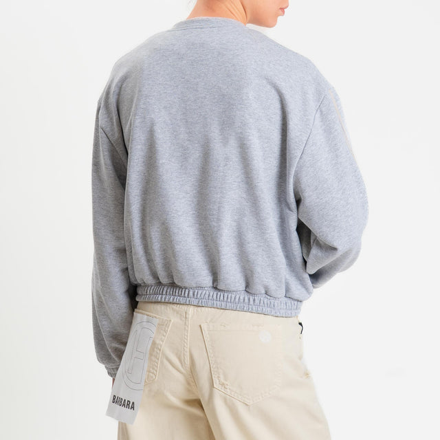 Dixie-Bomber mandarin in felpa bande laterali - grigio