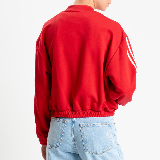 Dixie-Bomber mandarin in felpa bande laterali - rosso