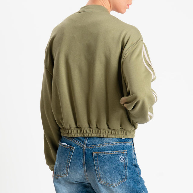 Dixie-Bomber mandarin in felpa bande laterali - salvia