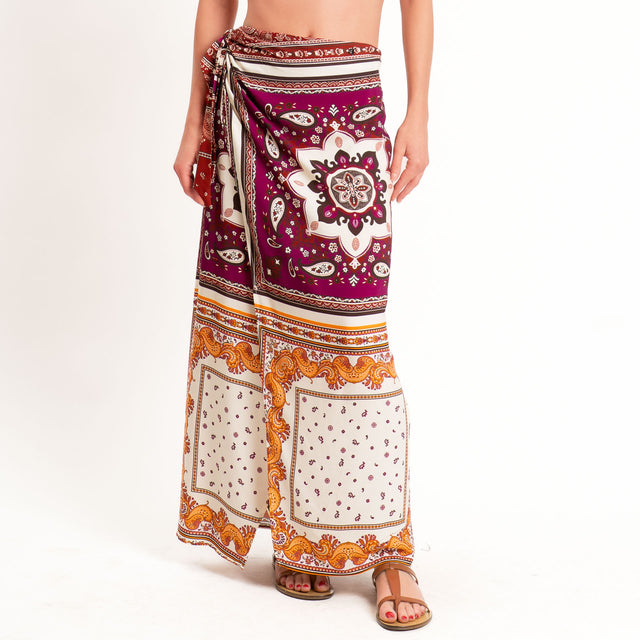 Dixie-Gonna pareo fantasia bandana - burro/magenta/moro