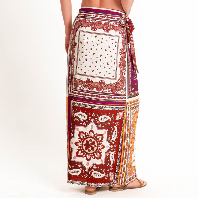 Dixie-Gonna pareo fantasia bandana - burro/magenta/moro