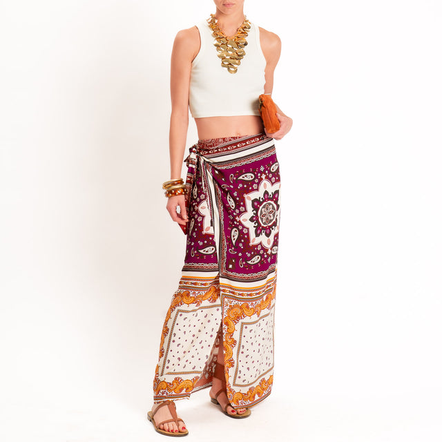 Dixie-Gonna pareo fantasia bandana - burro/magenta/moro