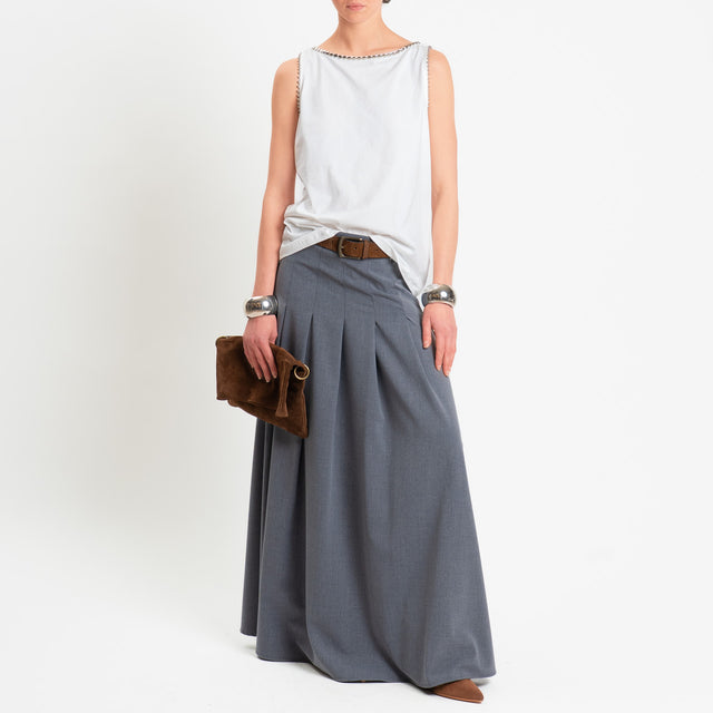 Dixie-Gonna pieghe con cintura - grigio