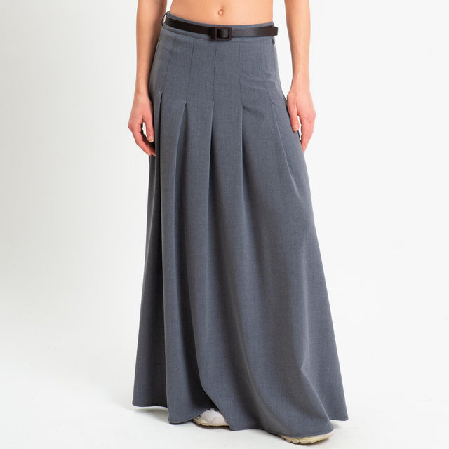 Dixie-Gonna pieghe con cintura - grigio