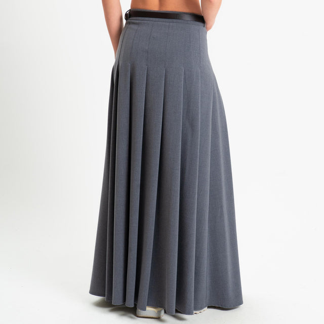 Dixie-Gonna pieghe con cintura - grigio