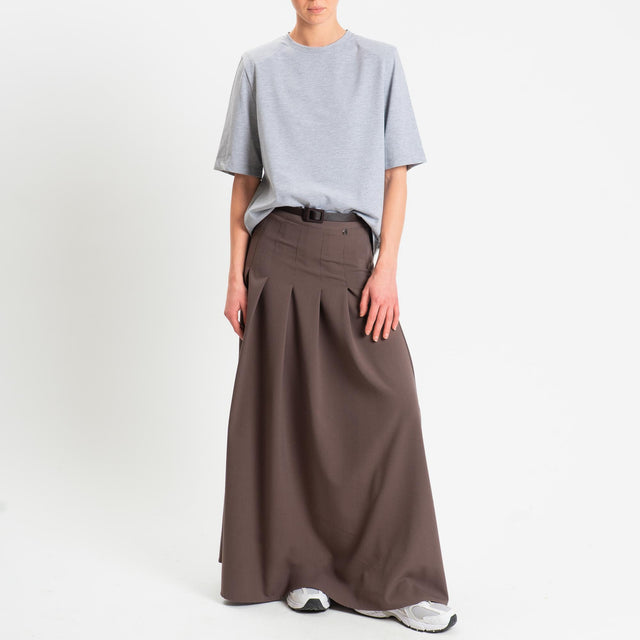 Dixie-Gonna pieghe con cintura - nocciola