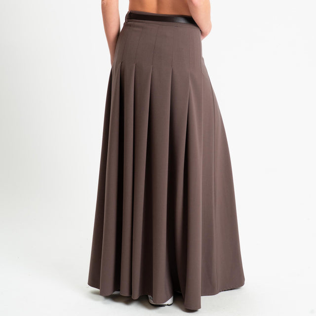 Dixie-Gonna pieghe con cintura - nocciola