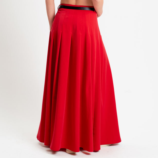 Dixie-Gonna pieghe con cintura - rosso