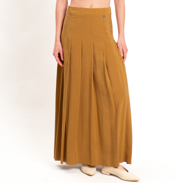 Dixie-Gonna tessuto modal con pinces - cuoio