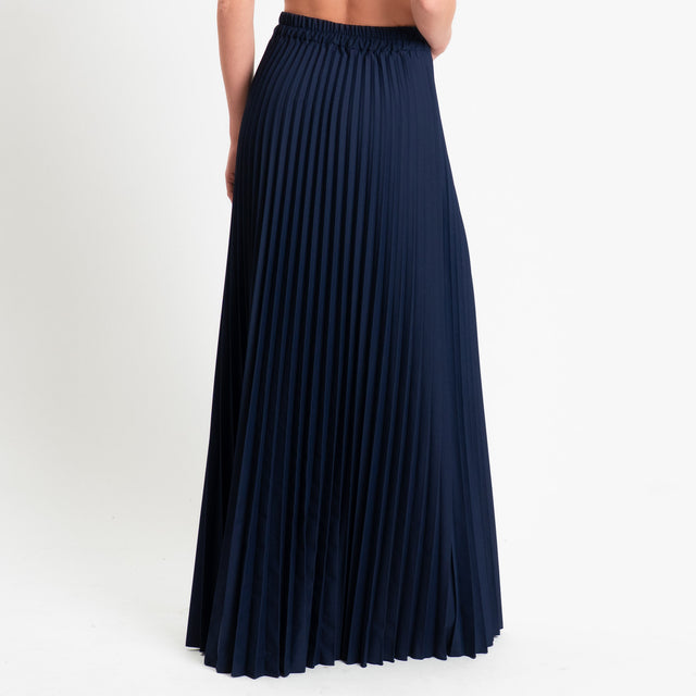 Dixie-Gonna plissè elastico in vita - blu