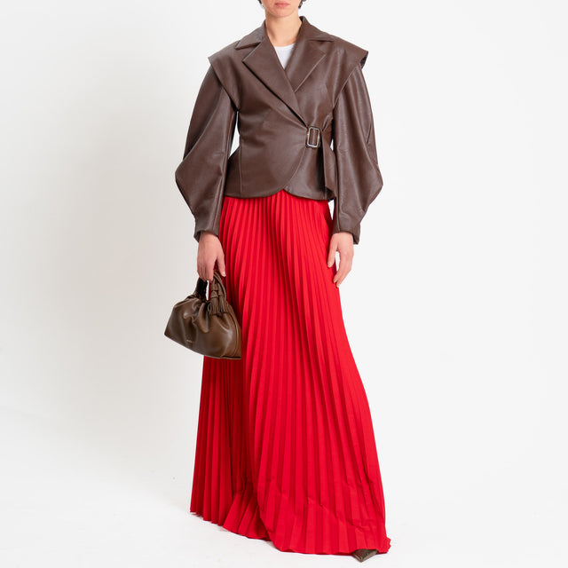 Dixie-Gonna plissè elastico in vita - rosso