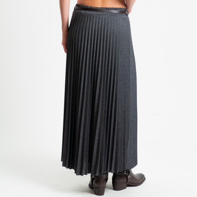 Dixie-Gonna plisse elastico in vita - antracite