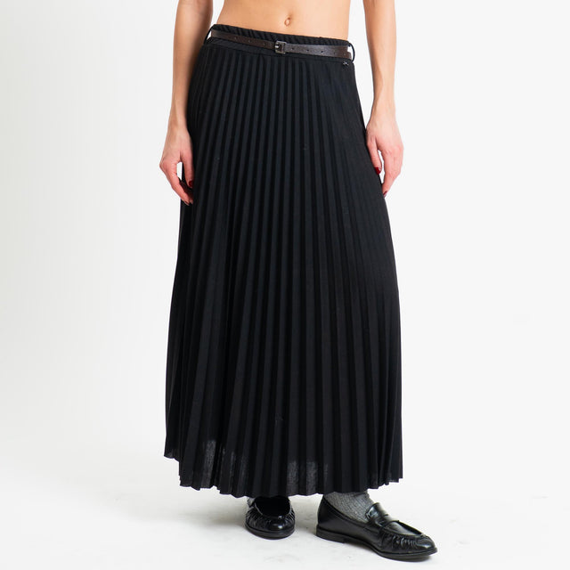 Dixie-Gonna plisse elastico in vita - nero