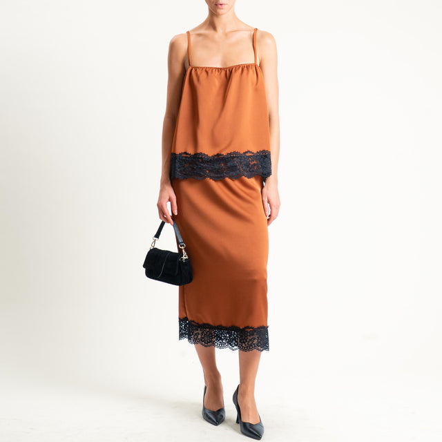 Dixie-Gonna con pizzo elastico - coccio