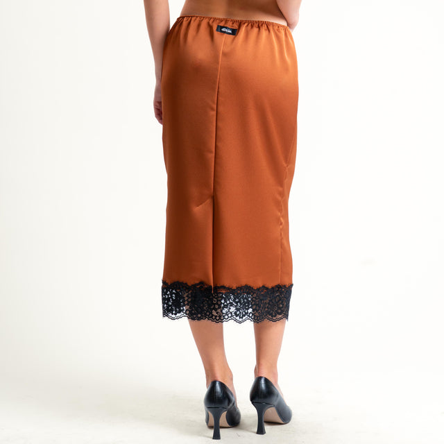 Dixie-Gonna con pizzo elastico - coccio