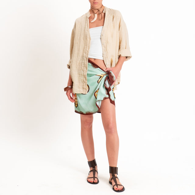 Dixie-Minigonna pareo fantasia marine - acqua/moro/giallo
