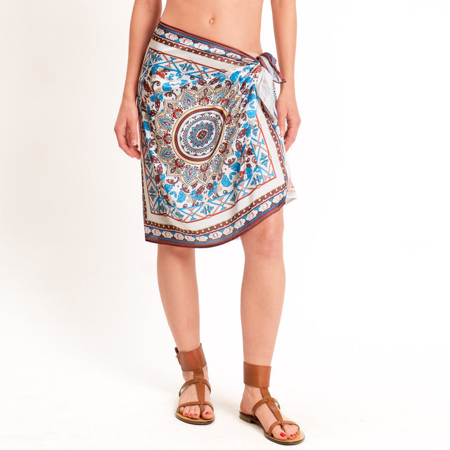 Dixie-Gonna pareo fantasia bandana - latte/choco/turchese