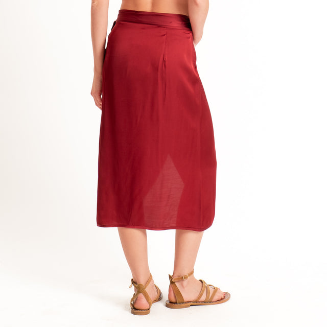 Dixie-Gonna pareo in satin - Bordeaux