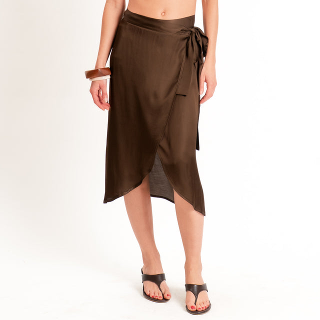 Dixie-Gonna pareo in satin - cacao