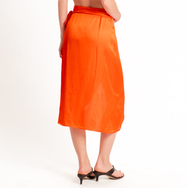 Dixie-Gonna pareo in satin - arancio