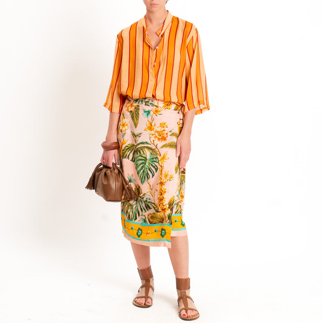 Dixie-Gonna pareo fantasia tropical - rosa/arancio/verde
