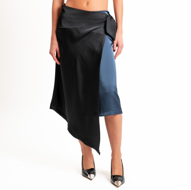 Dixie-Gonna portafoglio satin bicolore - nero/blu