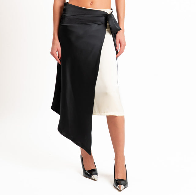 Dixie-Gonna portafoglio satin bicolore - nero/burro
