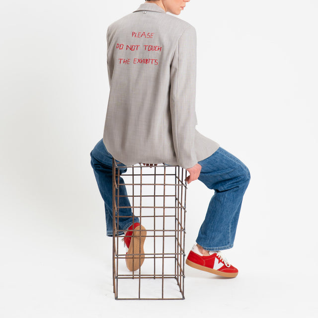 Dixie-Giacca con scritta ricamata - mastice