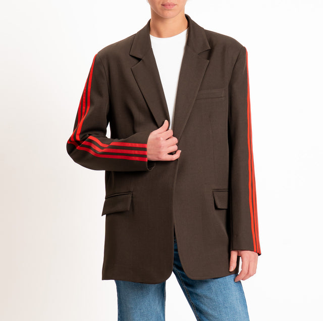 Dixie-Giacca con spalline bande laterali - moro/rosso