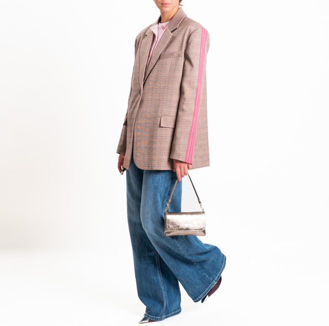 Dixie-Giacca over fantasia bande laterali - principe di galles rosa/moro/rame