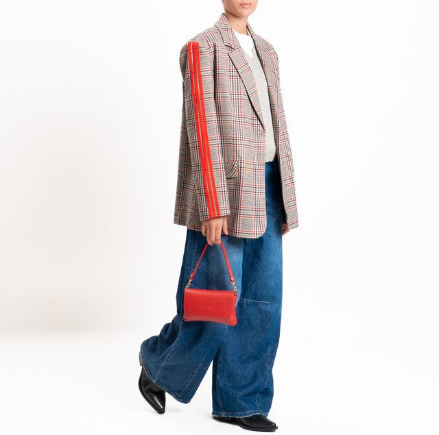 Dixie-Giacca over fantasia bande laterali - check rosso/sand/nero
