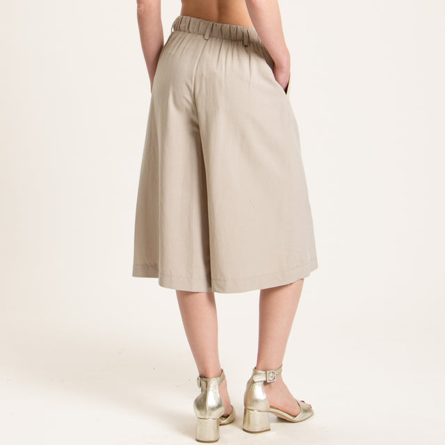 Dixie-Completo giacca e bermuda misto lino - beige