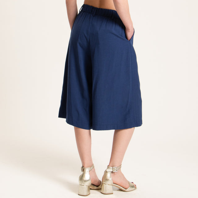 Dixie-Completo giacca e bermuda misto lino - blu