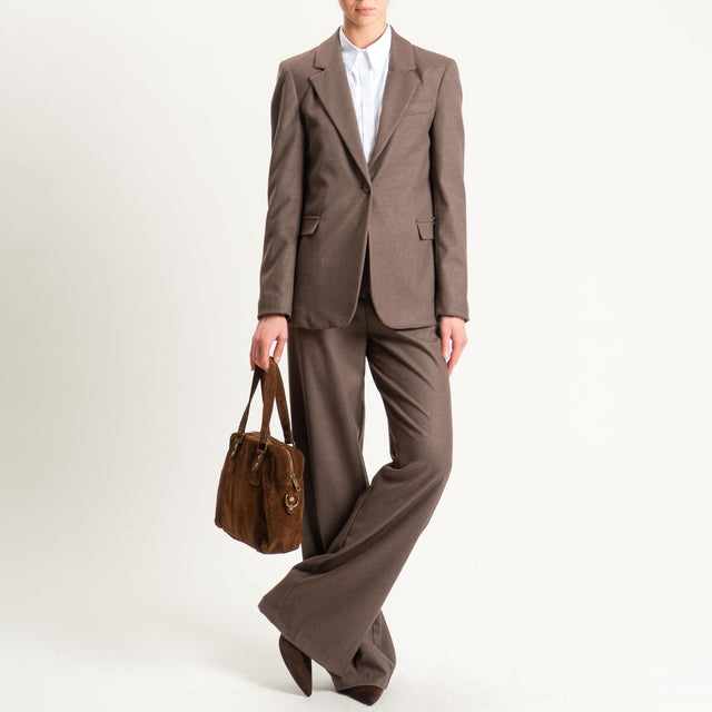 Dixie-Completo giacca e pantalone in flanella - tortora