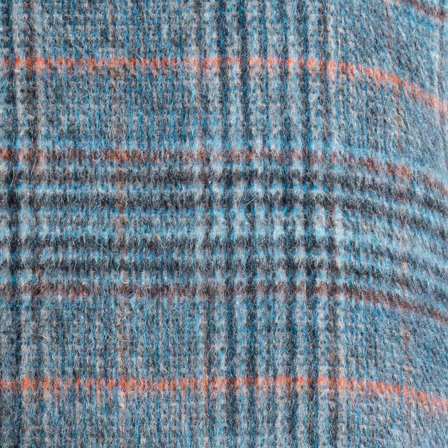 Dixie-Giacca check oversize in velour con spille - blu/azzurro/peach