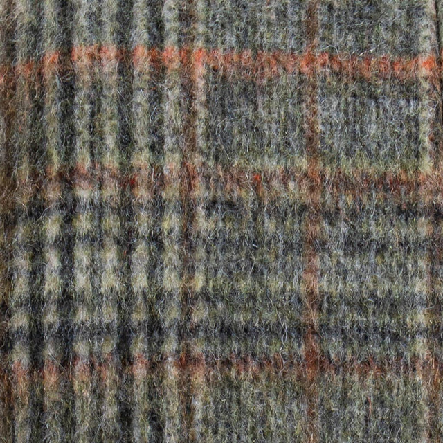 Dixie-Giacca check oversize in velour con spille - militare/cuoio/peach